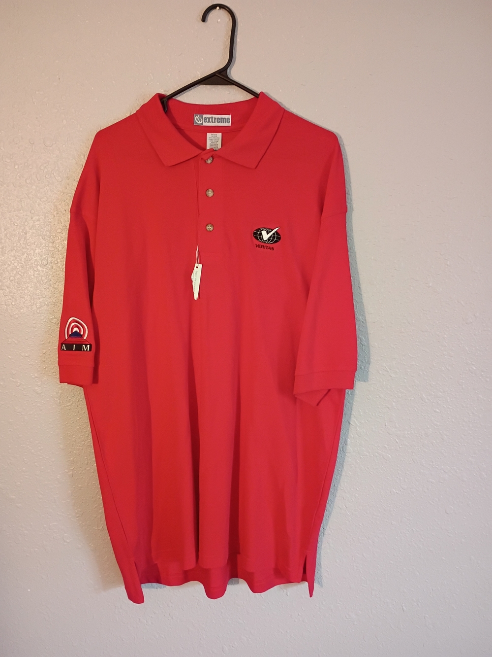 Extreme Men's Red Polo with Embroidered Logos